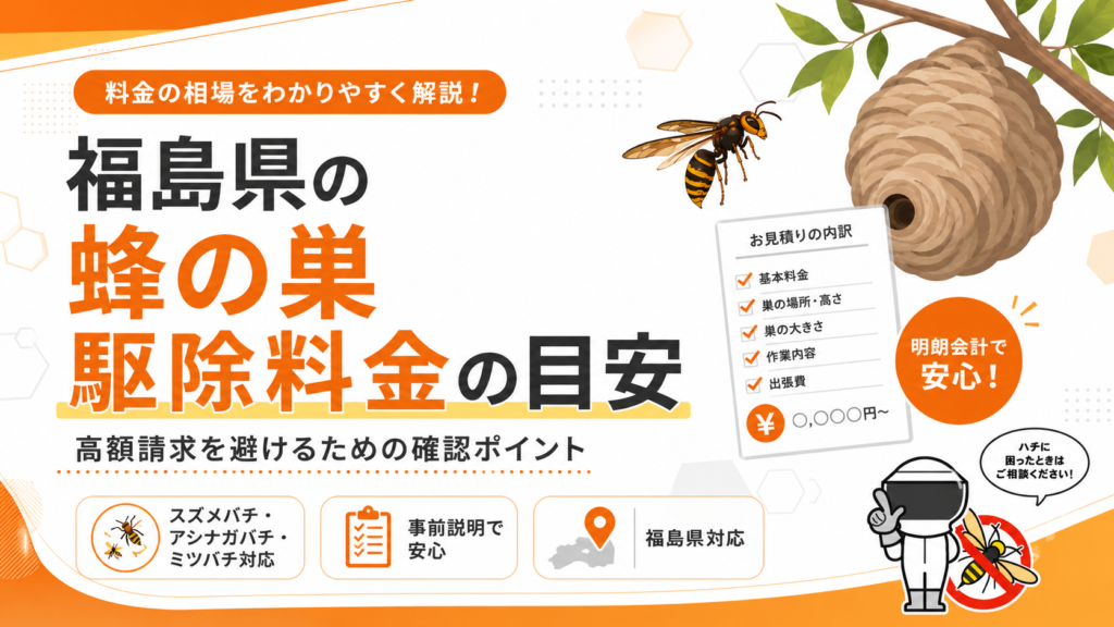 福島県の蜂の巣駆除料金目安|高額請求を避けるポイント